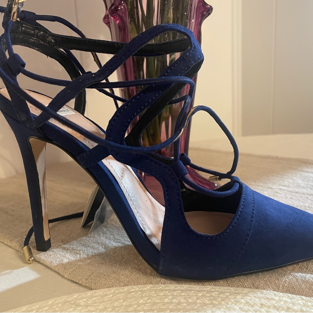 Zara Strappy Navy Heels